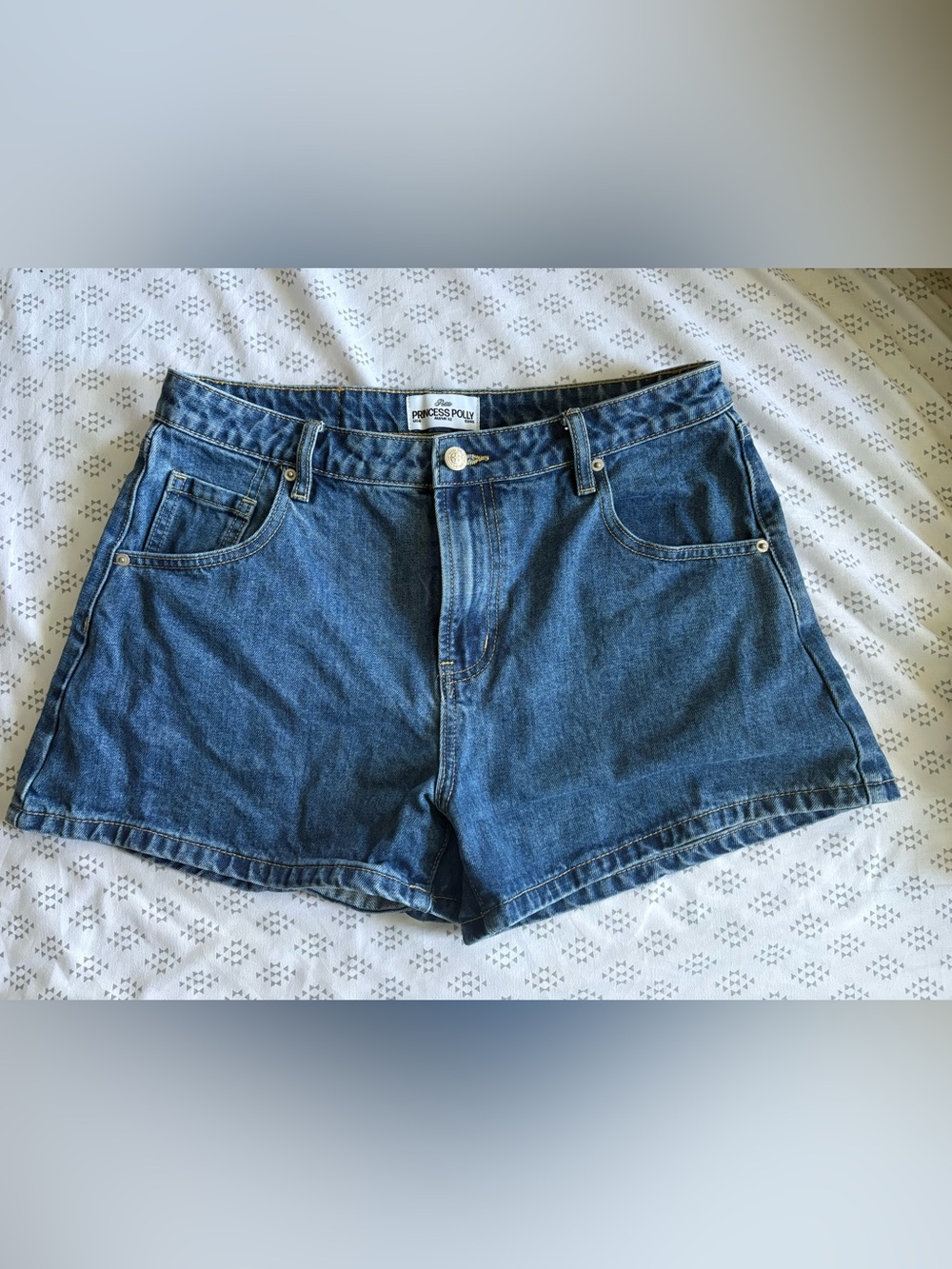 Princess Polly Medium Blue Denim High-Rise Shorts